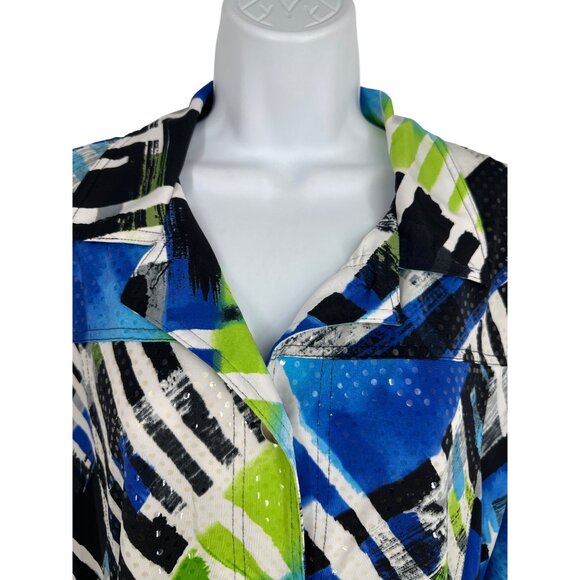 Toni Morgan Womens Abstract Button-Up Long Sleeve Blouse Size PX - Picture 4 of 10